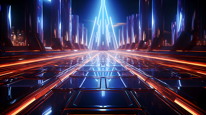 JPG 편집이미지 디자인 선 미래 사람없음 빛 공간 복도 사이버 디지털합성 하이테크 네온 이미지편집 편집실사 AI컴퓨터그래픽 AI콘텐츠 컨셉 기술 CG 파일형식