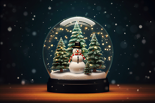 JPG 나무 편집이미지 크리스마스 겨울 눈사람 사람없음 크리스마스트리 눈 보케 스노글로브 편집실사 AI포토 AI콘텐츠 자연요소 식물 계절 기념일 날씨 장식 CG 파일형식