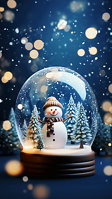 JPG 나무 편집이미지 크리스마스 겨울 눈사람 사람없음 눈 보케 스노글로브 눈내림 편집실사 AI포토 AI콘텐츠 자연요소 식물 계절 기념일 날씨 눈_날씨 장식 CG 파일형식