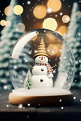 JPG 나무 편집이미지 크리스마스 겨울 눈사람 사람없음 눈 보케 스노글로브 눈내림 편집실사 AI포토 AI콘텐츠 자연요소 식물 계절 기념일 날씨 눈_날씨 장식 CG 파일형식