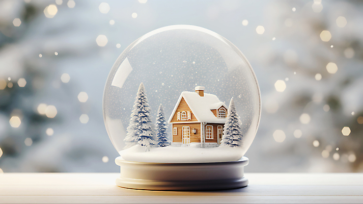 JPG 나무 편집이미지 크리스마스 겨울 주택 사람없음 눈 보케 스노글로브 편집실사 AI포토 AI콘텐츠 자연요소 식물 계절 기념일 날씨 건물 장식 CG 파일형식