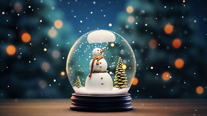 JPG 나무 편집이미지 크리스마스 겨울 눈사람 사람없음 눈 보케 스노글로브 편집실사 AI포토 AI콘텐츠 자연요소 식물 계절 기념일 날씨 장식 CG 파일형식