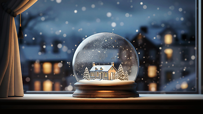 JPG 나무 편집이미지 크리스마스 겨울 주택 사람없음 눈 야간 창가 보케 스노글로브 눈내림 편집실사 AI포토 AI콘텐츠 자연요소 식물 계절 기념일 창문 날씨 눈_날씨 건물 장식 CG 파일형식