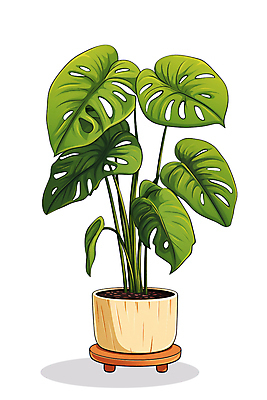 PSD 식물 화분 일러스트 자연 사람없음 초록색 공기정화 몬스테라 공기정화식물 국내일러스트 컬러 생태계 정화 파일형식