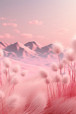 JPG 편집이미지 분홍색 백그라운드 하늘 산 풍경 근접촬영 사람없음 가을 팜파스그라스 편집실사 AI포토 AI콘텐츠 식물 계절 뷰포인트 컬러 CG 파일형식