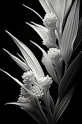 JPG 식물 편집이미지 꽃 잎 표면 흑백 근접촬영 사람없음 질감 편집실사 AI컴퓨터그래픽 AI콘텐츠 뷰포인트 촬영기법 CG 파일형식