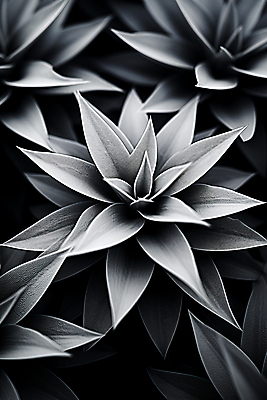 JPG 식물 편집이미지 잎 표면 흑백 근접촬영 사람없음 질감 편집실사 AI컴퓨터그래픽 AI콘텐츠 뷰포인트 촬영기법 CG 파일형식