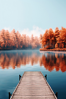 JPG 나무 편집이미지 호수 자연 산 풍경 사람없음 물 반사 가을 숲 디지털합성 편집실사 AI포토 AI콘텐츠 자연요소 식물 계절 CG 생태계 파일형식