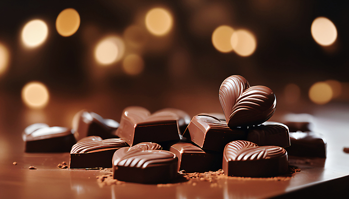 JPG 편집이미지 발렌타인데이 사람없음 갈색 쌓기 초콜릿 하트 보케 편집실사 AI포토 AI콘텐츠 모양 컬러 모션 데이이벤트 디저트 CG 파일형식