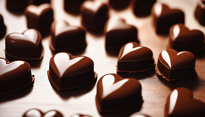 JPG 편집이미지 발렌타인데이 사람없음 갈색 초콜릿 하트 편집실사 AI포토 AI콘텐츠 모양 컬러 데이이벤트 디저트 CG 파일형식