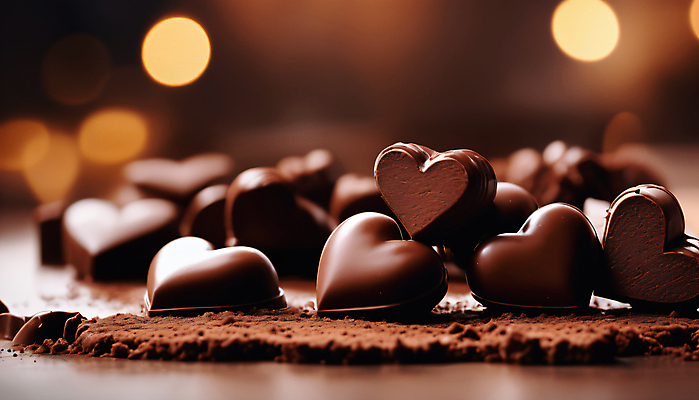 JPG 편집이미지 발렌타인데이 사람없음 갈색 쌓기 초콜릿 하트 편집실사 AI포토 AI콘텐츠 모양 컬러 모션 데이이벤트 디저트 CG 파일형식