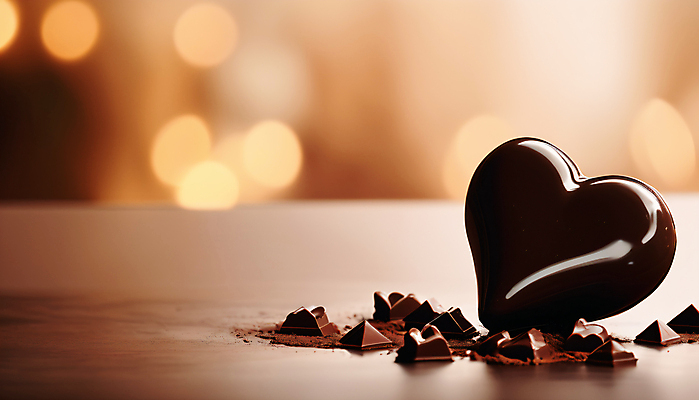 JPG 편집이미지 발렌타인데이 사람없음 갈색 초콜릿 하트 보케 편집실사 AI포토 AI콘텐츠 모양 컬러 데이이벤트 디저트 CG 파일형식