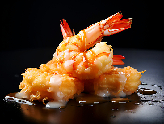 JPG 편집이미지 요리 사람없음 식사 소스 디지털합성 새우튀김 새우요리 편집실사 AI포토 AI콘텐츠 음식 새우 튀김 양념 CG 파일형식