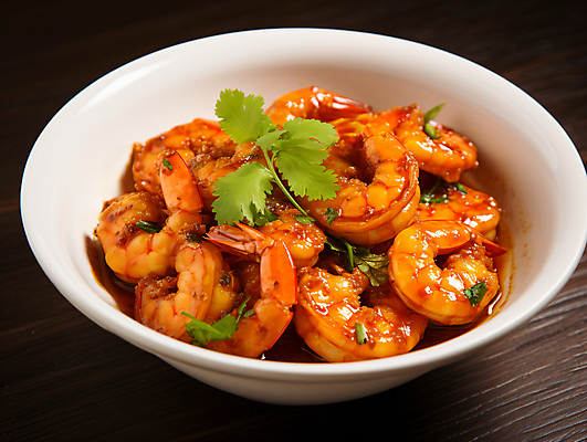 JPG 편집이미지 그릇 요리 사람없음 식사 디지털합성 새우요리 칠리새우 편집실사 AI포토 AI콘텐츠 식기 음식 새우 CG 파일형식