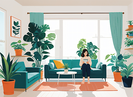 전신 PSD 라이프스타일 여자 화분 잎 거실 일러스트 휴식 한명 들기 앉기 성인 초록색 소파 독서 매트 커튼 풀 원예 감성 몬스테라 성인여자한명만 플랜테리어 반려식물 국내일러스트 식물 1 컬러 컨셉 의자 모션 사람 취미 생활 인테리어 여자한명만 성인여자만 파일형식