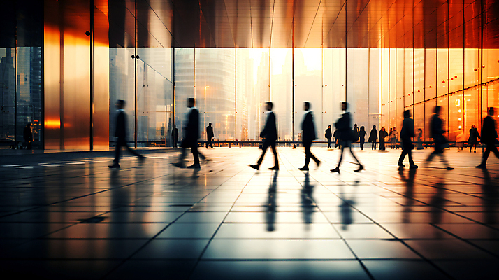 JPG 편집이미지 실루엣 산업 비즈니스 거리 사람 여러명 성인 건물 걷기 도시 디지털합성 출근 장노출 성인만 편집실사 AI인물포토 AI콘텐츠 건축물 다수 모션 촬영기법 CG 출퇴근 파일형식 AI포토