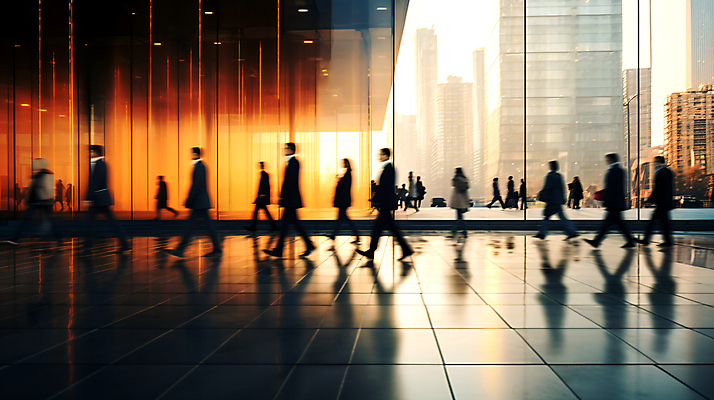 JPG 편집이미지 실루엣 산업 비즈니스 거리 사람 여러명 성인 건물 걷기 도시 디지털합성 출근 장노출 성인만 편집실사 AI인물포토 AI콘텐츠 건축물 다수 모션 촬영기법 CG 출퇴근 파일형식 AI포토