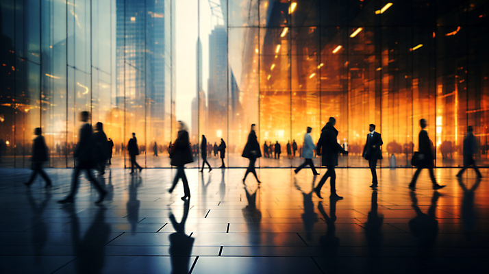 JPG 편집이미지 실루엣 산업 비즈니스 거리 사람 여러명 성인 건물 걷기 도시 디지털합성 출근 장노출 성인만 편집실사 AI인물포토 AI콘텐츠 건축물 다수 모션 촬영기법 CG 출퇴근 파일형식 AI포토