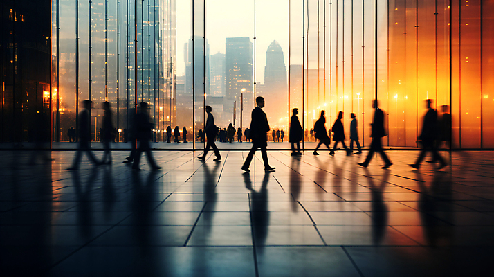 JPG 편집이미지 실루엣 산업 비즈니스 거리 사람 여러명 성인 건물 걷기 도시 디지털합성 출근 장노출 성인만 편집실사 AI인물포토 AI콘텐츠 건축물 다수 모션 촬영기법 CG 출퇴근 파일형식 AI포토