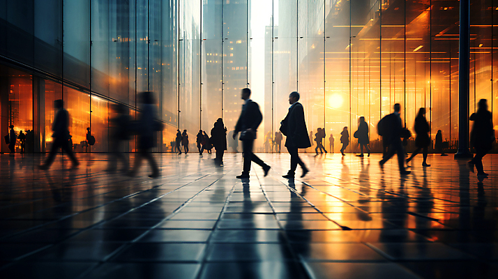 JPG 편집이미지 실루엣 산업 비즈니스 거리 사람 여러명 성인 건물 걷기 도시 디지털합성 출근 장노출 성인만 편집실사 AI인물포토 AI콘텐츠 건축물 다수 모션 촬영기법 CG 출퇴근 파일형식 AI포토