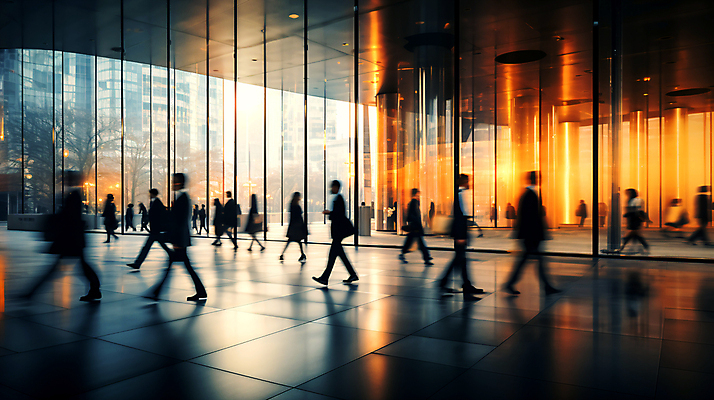 JPG 편집이미지 실루엣 산업 비즈니스 거리 사람 여러명 성인 건물 걷기 도시 디지털합성 출근 장노출 성인만 편집실사 AI인물포토 AI콘텐츠 건축물 다수 모션 촬영기법 CG 출퇴근 파일형식 AI포토