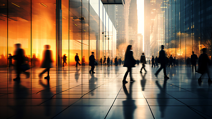 JPG 편집이미지 실루엣 산업 비즈니스 거리 사람 여러명 성인 건물 걷기 도시 디지털합성 출근 장노출 성인만 편집실사 AI인물포토 AI콘텐츠 건축물 다수 모션 촬영기법 CG 출퇴근 파일형식 AI포토