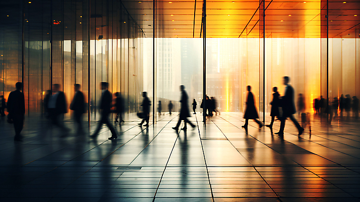 JPG 편집이미지 실루엣 산업 비즈니스 거리 사람 여러명 성인 건물 걷기 도시 디지털합성 출근 장노출 성인만 편집실사 AI인물포토 AI콘텐츠 건축물 다수 모션 촬영기법 CG 출퇴근 파일형식 AI포토