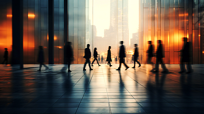 JPG 편집이미지 실루엣 산업 비즈니스 거리 사람 여러명 성인 건물 걷기 도시 디지털합성 출근 장노출 성인만 편집실사 AI인물포토 AI콘텐츠 건축물 다수 모션 촬영기법 CG 출퇴근 파일형식 AI포토