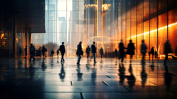 JPG 편집이미지 실루엣 산업 비즈니스 거리 사람 여러명 성인 건물 걷기 도시 디지털합성 출근 장노출 성인만 편집실사 AI인물포토 AI콘텐츠 건축물 다수 모션 촬영기법 CG 출퇴근 파일형식 AI포토
