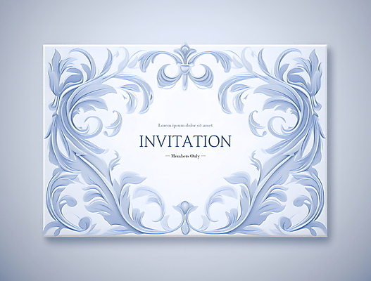 PSD 편집이미지 하늘색 프레임 사람없음 장식 디지털합성 초대장 편집소스 아르누보 이미지편집 카드프레임 카드_감사 미술 파란색 파일형식