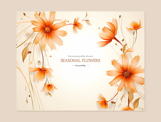 PSD 편집이미지 꽃 프레임 사람없음 주황색 가을 디지털합성 편집소스 이미지편집 식물 계절 컬러 파일형식