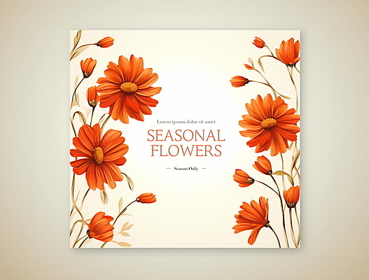 PSD 편집이미지 꽃 프레임 사람없음 주황색 가을 디지털합성 편집소스 이미지편집 식물 계절 컬러 파일형식