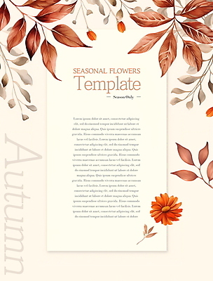 PSD 편집이미지 꽃 잎 프레임 사람없음 갈색 가을 디지털합성 편집소스 이미지편집 식물 계절 컬러 파일형식