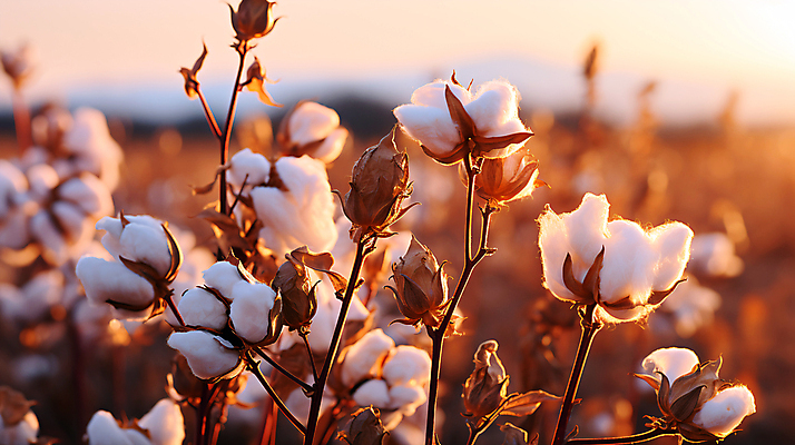 JPG 식물 편집이미지 밭 풍경 사람없음 노을 솜 디지털합성 목화솜 편집실사 AI포토 AI콘텐츠 자연요소 농업 CG 파일형식