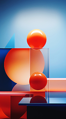 JPG 편집이미지 백그라운드 추상 사람없음 파란색 3D 사각형 주황색 원형 디지털합성 입체도형 편집3D AI컴퓨터그래픽 AI콘텐츠 도형 컬러 무늬 입체 파일형식