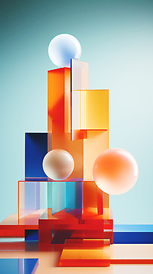 JPG 편집이미지 백그라운드 추상 사람없음 파란색 3D 사각형 주황색 원형 디지털합성 입체도형 편집3D AI컴퓨터그래픽 AI콘텐츠 도형 컬러 무늬 입체 파일형식