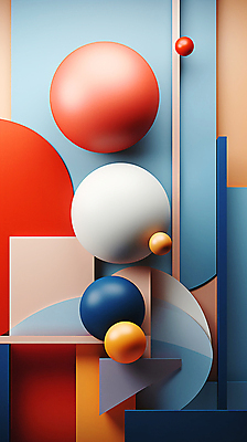 JPG 편집이미지 백그라운드 추상 사람없음 파란색 3D 사각형 주황색 원형 디지털합성 입체도형 편집3D AI컴퓨터그래픽 AI콘텐츠 도형 컬러 무늬 입체 파일형식