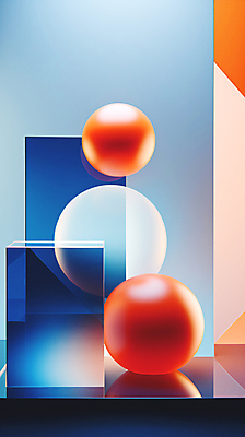 JPG 편집이미지 백그라운드 추상 사람없음 파란색 3D 사각형 주황색 원형 디지털합성 입체도형 편집3D AI컴퓨터그래픽 AI콘텐츠 도형 컬러 무늬 입체 파일형식