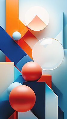 JPG 편집이미지 백그라운드 추상 사람없음 파란색 3D 주황색 원형 디지털합성 입체도형 편집3D AI컴퓨터그래픽 AI콘텐츠 도형 컬러 무늬 입체 파일형식