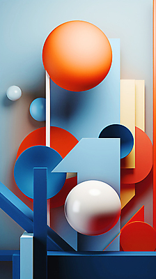 JPG 편집이미지 백그라운드 추상 사람없음 파란색 3D 사각형 주황색 원형 디지털합성 입체도형 편집3D AI컴퓨터그래픽 AI콘텐츠 도형 컬러 무늬 입체 파일형식