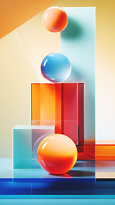 JPG 편집이미지 백그라운드 추상 사람없음 파란색 3D 사각형 주황색 원형 디지털합성 입체도형 편집3D AI컴퓨터그래픽 AI콘텐츠 도형 컬러 무늬 입체 파일형식