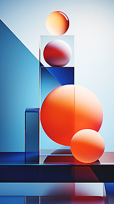 JPG 편집이미지 백그라운드 추상 사람없음 파란색 3D 사각형 주황색 원형 디지털합성 입체도형 편집3D AI컴퓨터그래픽 AI콘텐츠 도형 컬러 무늬 입체 파일형식