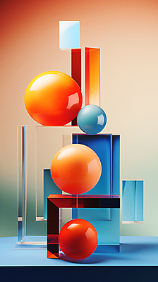 JPG 편집이미지 백그라운드 추상 사람없음 파란색 3D 사각형 주황색 원형 디지털합성 입체도형 편집3D AI컴퓨터그래픽 AI콘텐츠 도형 컬러 무늬 입체 파일형식