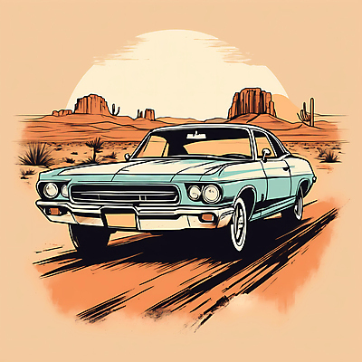 JPG 도로 교통수단 일러스트 자동차 산 선인장 사람없음 사막 빈티지 디지털합성 빈티지배경 서부 국내일러스트 AI일러스트 AI콘텐츠 식물 길 육상교통 백그라운드 교통 컨셉 교통시설 파일형식