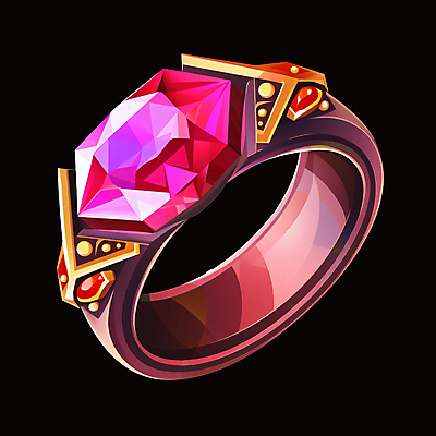 PSD 아이콘 분홍색 사람없음 판타지 게임 반지 보석 오브젝트 보물 UI 가넷 루비 2D아이콘 컬러 장신구 상상 놀이 광석 파일형식