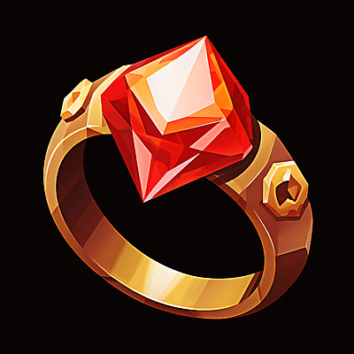 PSD 아이콘 사람없음 빨간색 판타지 게임 반지 보석 오브젝트 보물 UI 가넷 루비 2D아이콘 컬러 장신구 상상 놀이 광석 파일형식