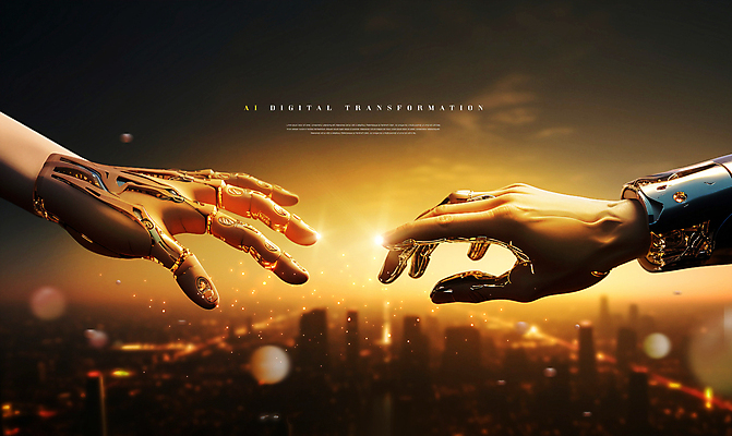 PSD 편집이미지 손 미래 사람없음 빛 희망 기계 만남 터치 변화 미래도시 기술혁신 로봇팔 AI_인공지능 이미지편집 감정 컨셉 신체부위 도시 로봇 혁명 파일형식