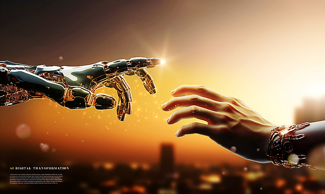 PSD 편집이미지 손 미래 사람없음 빛 희망 기계 만남 터치 변화 기술혁신 로봇팔 AI_인공지능 이미지편집 감정 컨셉 신체부위 로봇 혁명 파일형식