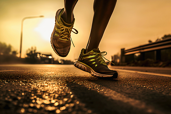 JPG 편집이미지 신발 발 건강 신체부위 달리기 운동 일몰 다리 유산소운동 러닝 아스팔트길 편집실사 AI포토 AI콘텐츠 길 모션 사람 노을 CG 파일형식