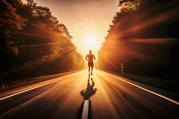 JPG 전신 편집이미지 도로 건강 그림자 한명 사람 성인 달리기 운동 햇빛 주황색 일몰 유산소운동 러닝 성인한명만 편집실사 AI포토 AI콘텐츠 1 길 컬러 교통시설 모션 태양 노을 CG 성인만 파일형식